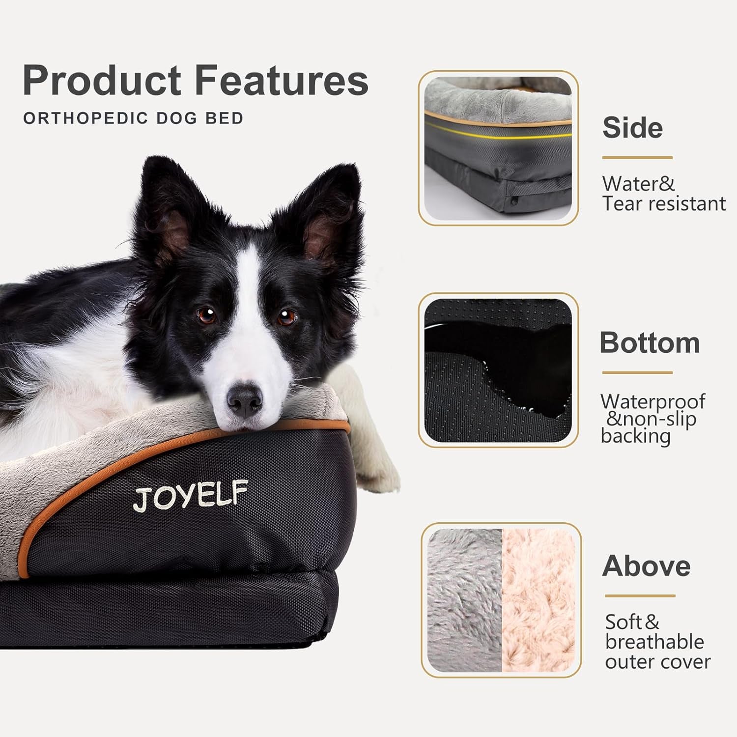 Pamper Your Pup: Luxurious Large Memory Foam Orthopedic Dog Bed with Removable Washable Cover & Bonus Squeaker Toy!