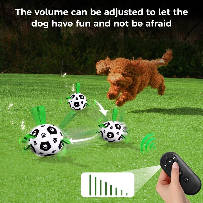 Exciting Interactive Dog Toys - Automatic Jumping Balls with 66 Songs & Voice Recorder, Plush Soccer Ball Cover & 7 Tug Ropes for Ultimate Puppy Playtime!