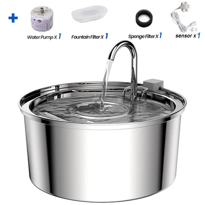 Revolutionary Stainless Steel Cat Water Fountain - Automatic Pet Drinker and Feeder for Healthy Hydration