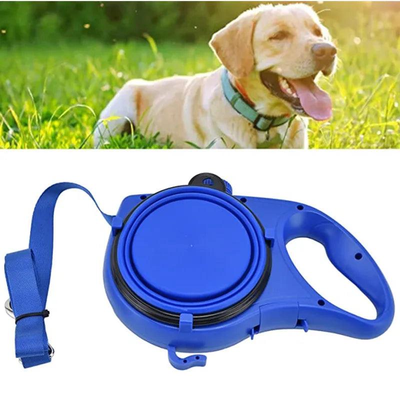 Ultimate 4-in-1 Multifunctional Pet Dog Leash with Built-in Water Bowl and Waste Bag Dispenser – Perfect for Outdoor Adventures!