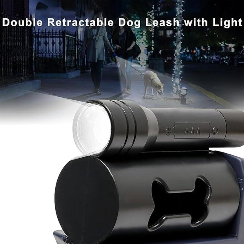 Unlock the Adventure: Tangle-Free Dual Dog Leash with 360° Swivel Head for 2 Happy Small to Medium Dogs – 10Ft Retractable Design with Lightweight, Anti-Wear Handle - Essential Puppy Accessories!