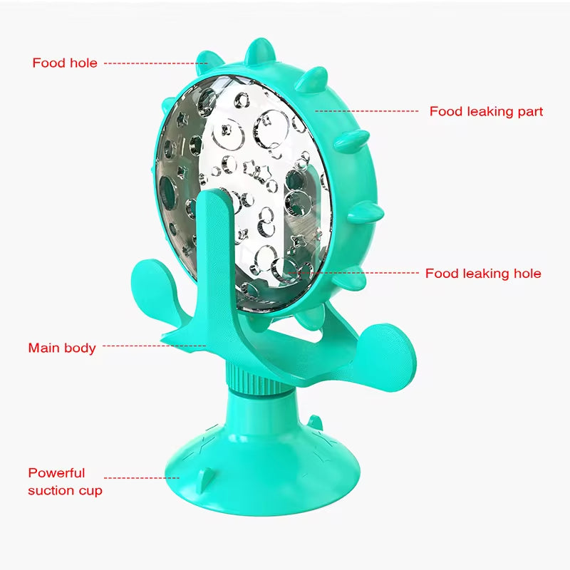 Engaging IQ-Boosting Treat Dispenser Toy for Cats & Small Dogs - Fun Rotatable Slow Feeder for Hours of Play!