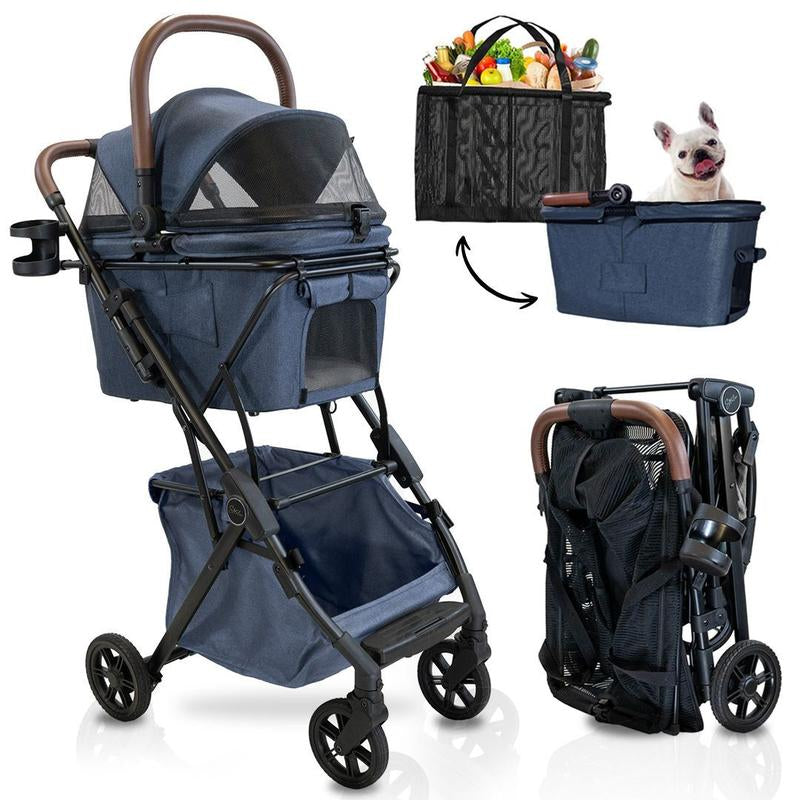 Strolee Luxury Pet Stroller V3 - Your Ultimate Travel Companion for Pets and Shopping!