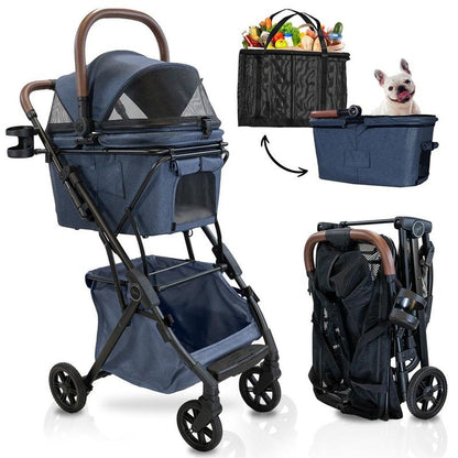 Strolee Luxury Pet Stroller V3 - Your Ultimate Travel Companion for Pets and Shopping!