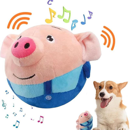 Interactive Moving Plush Toy for Dogs - EVERBETTERUS USB Rechargeable Cartoon Pig Dog Toy with Sound, Music & Washable Cover - Perfect for Keeping Your Pet Engaged and Entertained!