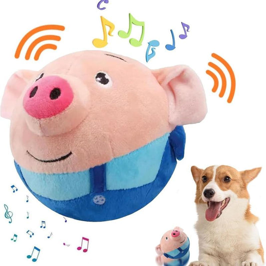 Interactive Moving Plush Toy for Dogs - EVERBETTERUS USB Rechargeable Cartoon Pig Dog Toy with Sound, Music & Washable Cover - Perfect for Keeping Your Pet Engaged and Entertained!