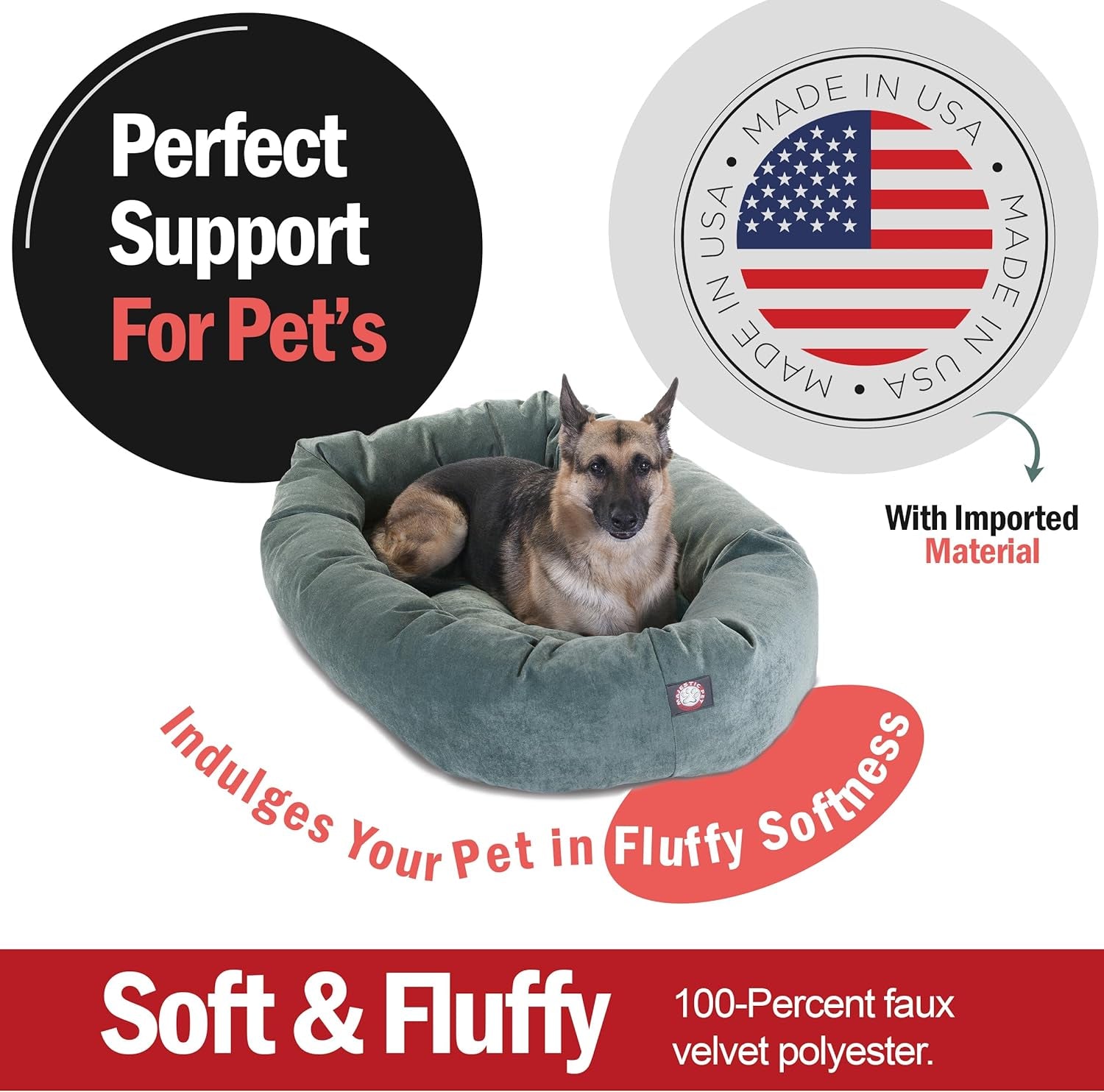 Indulge Your Pup: Luxurious 52-Inch Cozy Micro Velvet Dog Bed with Supportive Headrest in Elegant Azure
