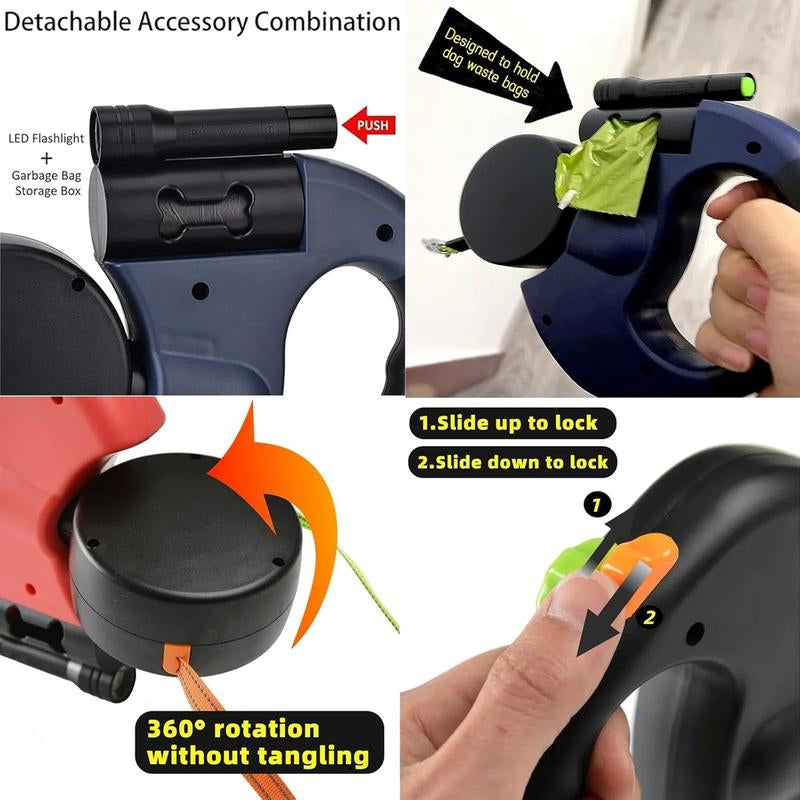 Revolutionary Dual-Head Adjustable Retractable Leash – Experience Unmatched Safety and Convenience for Walking Two Pets! Perfect for Dogs and Cats with 360° Swivel and Waterproof Features!