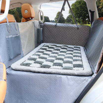 Ultimate Comfort for Your Furry Friend: Non-Slip Plaid Pet Bed Mat Perfect for Car Backseat Travel!