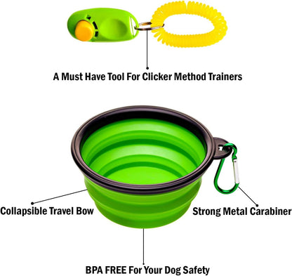 Ultimate Dog Treat Pouch - Premium Training Bag with Clicker, Collapsible Bowl, and Adjustable Reflective Straps for Obedience and Agility Training