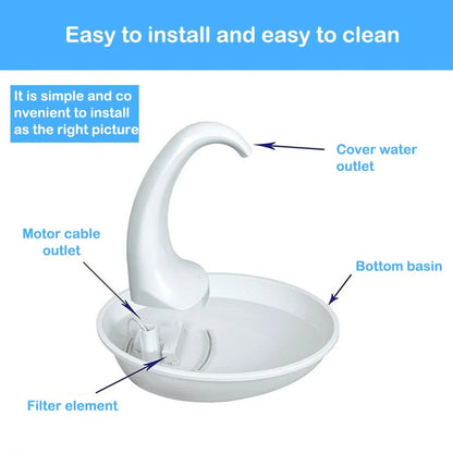 Transform Your Pet's Hydration Routine with Our Adorable Automatic Swan Water Fountain – Refreshing Fun for Cats and Dogs!