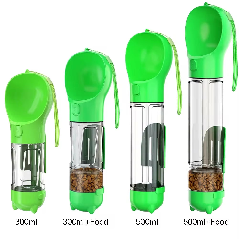 The Ultimate 3-in-1 Portable Pet Hydration & Snack Solution - Leak-Proof Water Bottle with Poop Dispenser for Dogs and Cats!