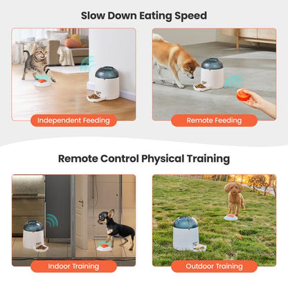 Potaroma Interactive Pet Puzzle Feeder Toy - Rechargeable Treat Dispenser for Dogs & Cats, Smart IQ Training with Remote Control and Custom Voice Recording, 280ml Capacity for Endless Fun