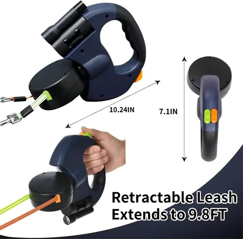 Revolutionary Dual-Head Adjustable Retractable Leash – Experience Unmatched Safety and Convenience for Walking Two Pets! Perfect for Dogs and Cats with 360° Swivel and Waterproof Features!