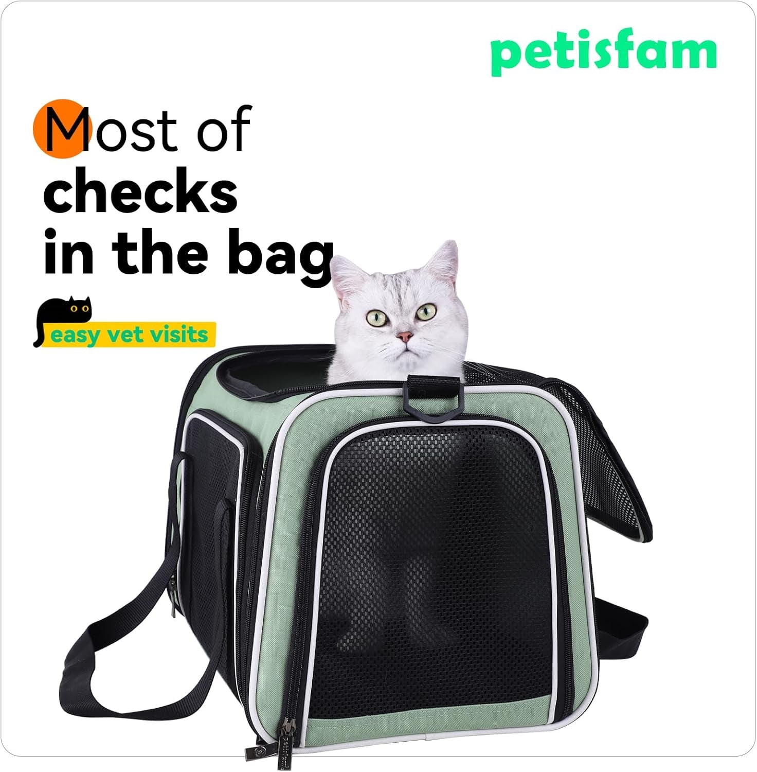 Travel in Style: Lightweight Top Load Cat Carrier for Medium Cats and Small Dogs with Cozy Bed, Multiple Access Doors, and Convenient Shoulder Strap