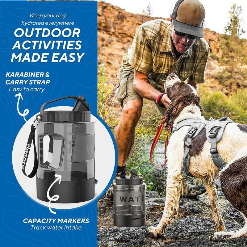 Ultimate 2-in-1 Portable Water Bowl Dispenser for Large Dogs - Perfect for Walking, Camping, and Hiking!