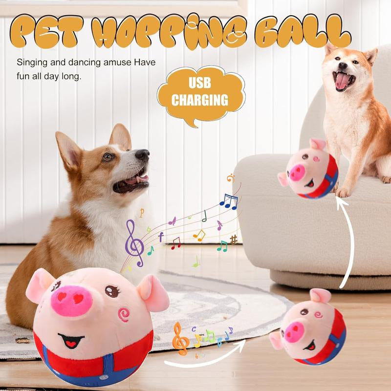 Interactive Moving Plush Toy for Dogs - EVERBETTERUS USB Rechargeable Cartoon Pig Dog Toy with Sound, Music & Washable Cover - Perfect for Keeping Your Pet Engaged and Entertained!