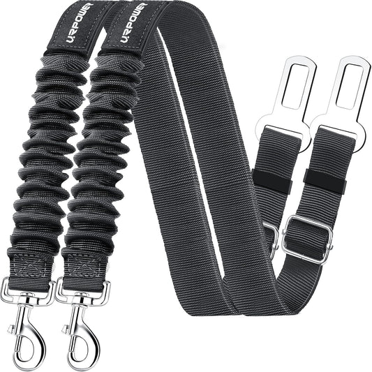 Ultimate Pet Safety with 2 Pack Adjustable Dog Seat Belts - Heavy Duty Retractable Car Harness for a Secure and Comfortable Travel Experience!