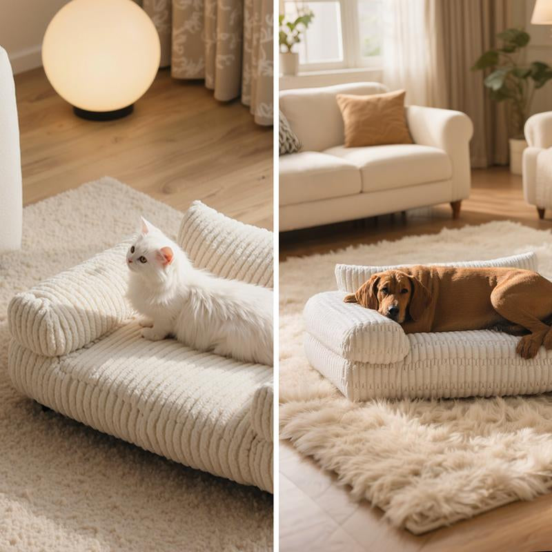 Indulge Your Pets in Luxury: Hand-Woven Waterproof Pet Bed with Non-Slip Base for Ultimate Comfort and Relaxation