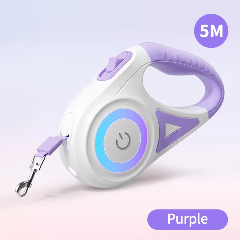 Illuminate Your Dog Walks with the 5M Retractable LED Dog Leash – Perfect for All Breeds and Seasons!