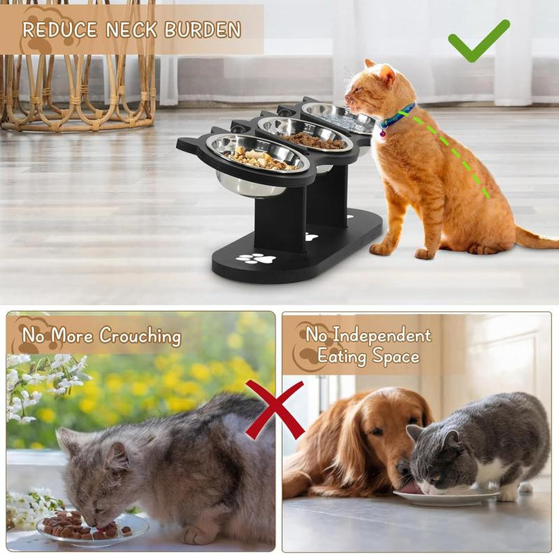 Elevate Your Pet's Dining Experience with Our Adjustable Raised Cat Food Bowls – Perfect for Cats and Small Dogs!