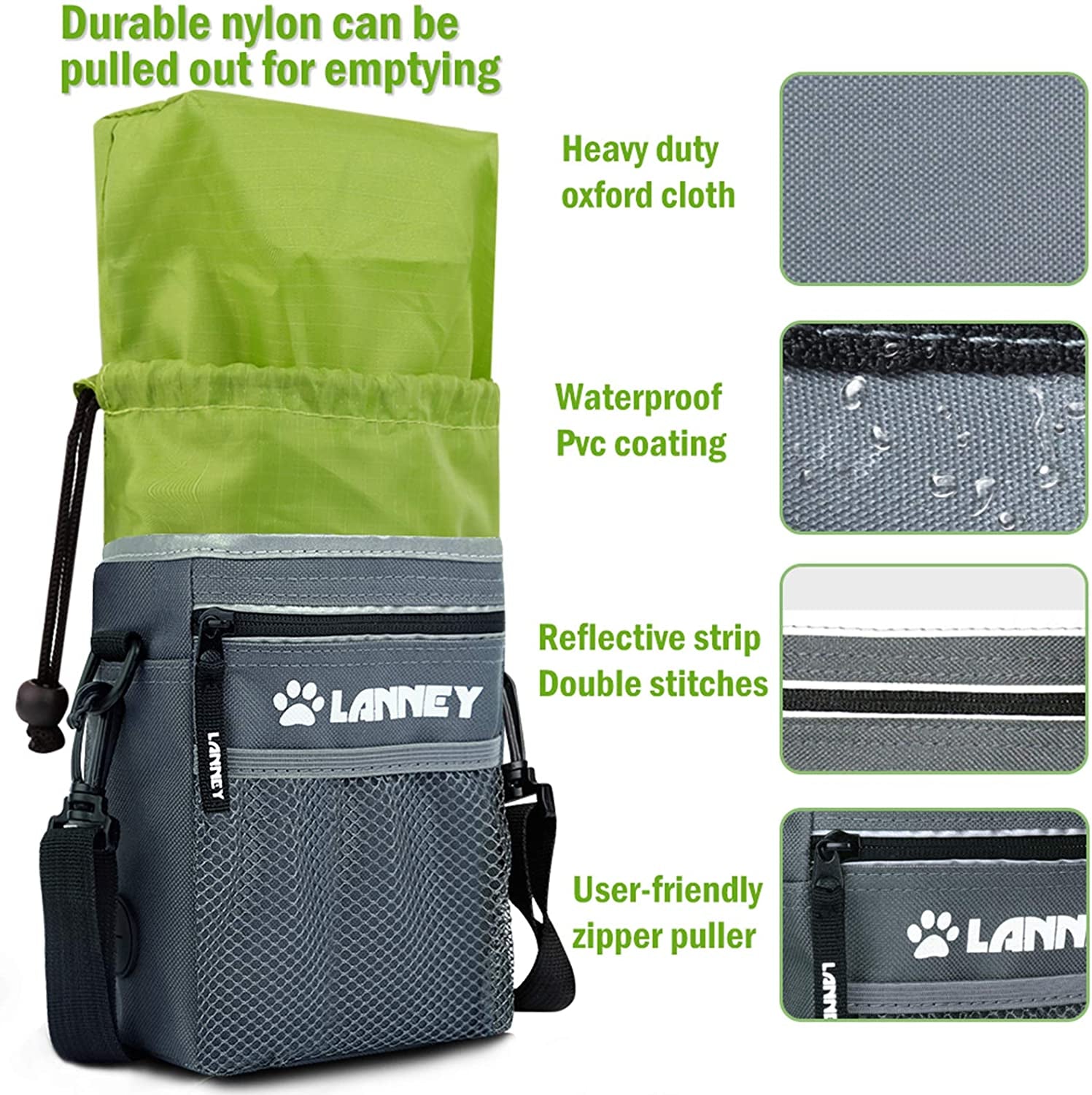 Ultimate Versatile Dog Treat Pouch - 3 Convenient Wear Options for Effortless Training with Clicker, Adjustable Belt & Poop Bag Dispenser, Perfect for Carrying Kibble & Toys