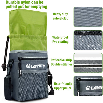 Ultimate Versatile Dog Treat Pouch - 3 Convenient Wear Options for Effortless Training with Clicker, Adjustable Belt & Poop Bag Dispenser, Perfect for Carrying Kibble & Toys