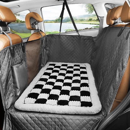Ultimate Comfort for Your Furry Friend: Non-Slip Plaid Pet Bed Mat Perfect for Car Backseat Travel!