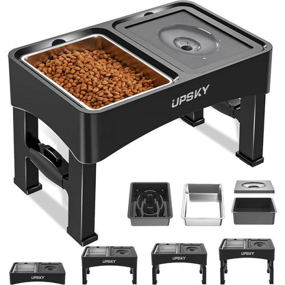 Elevate Your Pet's Dining Experience: 2025 2-In-1 Adjustable Dog Bowls with Slow Feeder & No-Spill Design for Small to Medium Dogs