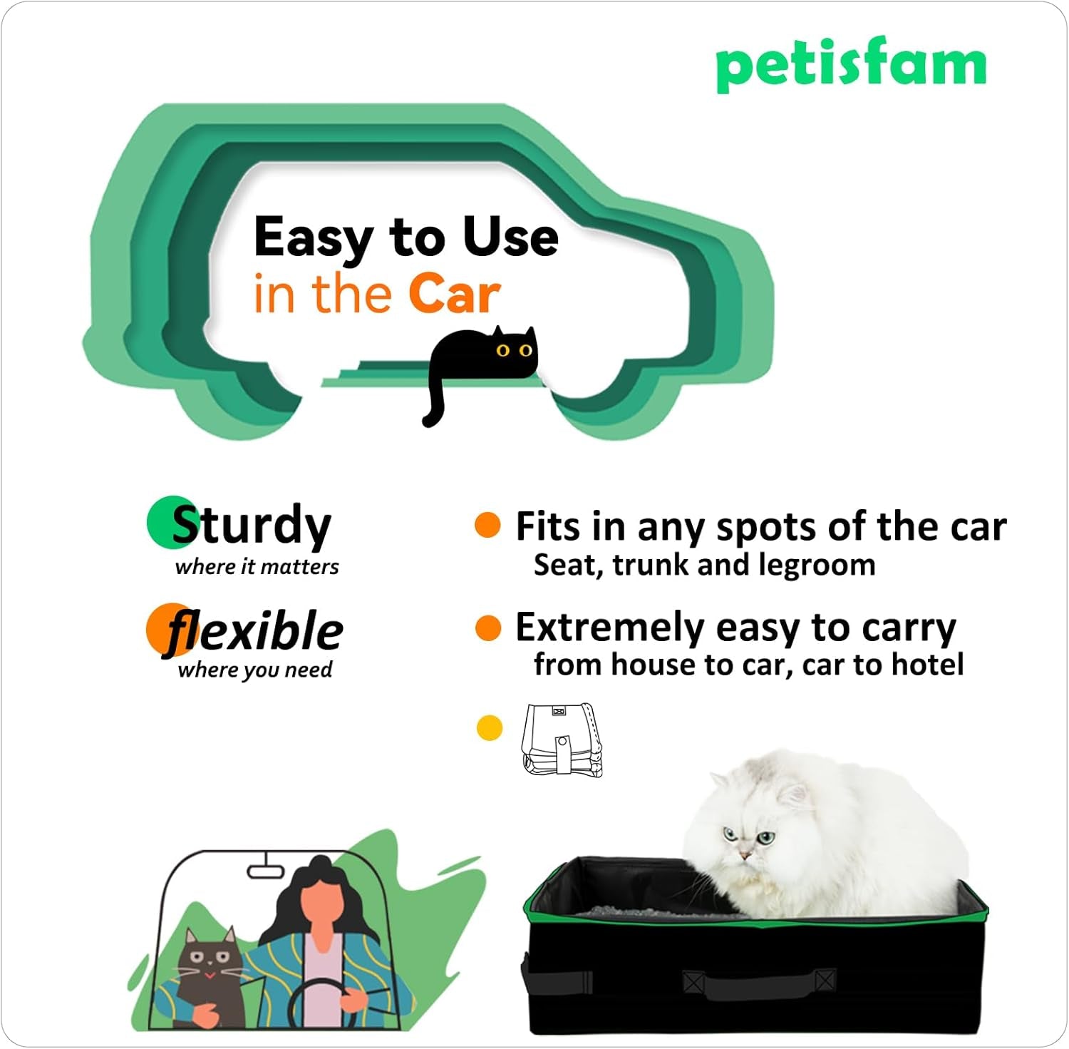 The Ultimate Travel Companion: Portable Cat Litter Box with Lid - Lightweight, Odor Containing, and Perfect for Adventures!