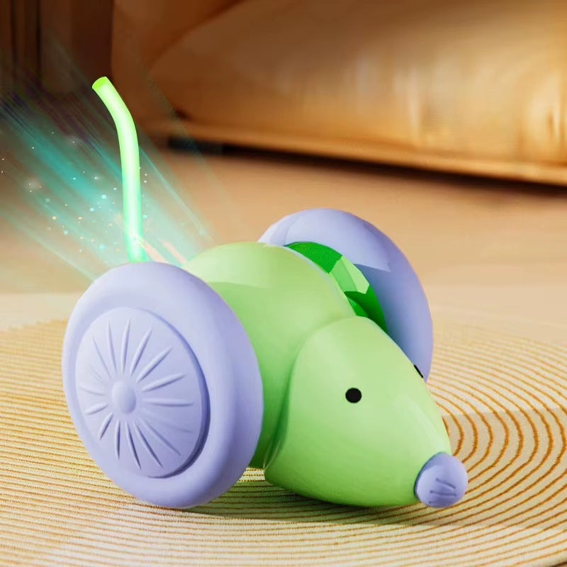 Exciting Interactive Electric Mouse Cat Toy - Silent Automatic Teaser with Smart Obstacle Navigation for Endless Fun