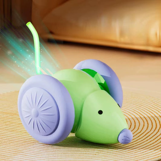 Exciting Interactive Electric Mouse Cat Toy - Silent Automatic Teaser with Smart Obstacle Navigation for Endless Fun