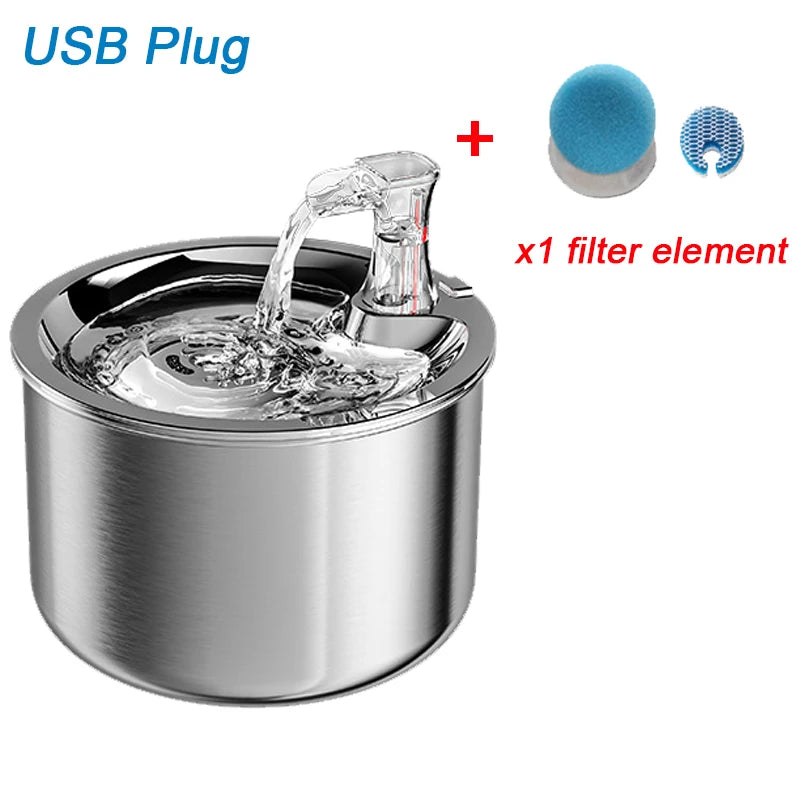 Revolutionary Stainless Steel Cat Water Fountain - Automatic Pet Drinker and Feeder for Healthy Hydration