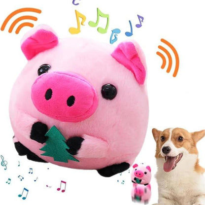Interactive Moving Plush Toy for Dogs - EVERBETTERUS USB Rechargeable Cartoon Pig Dog Toy with Sound, Music & Washable Cover - Perfect for Keeping Your Pet Engaged and Entertained!
