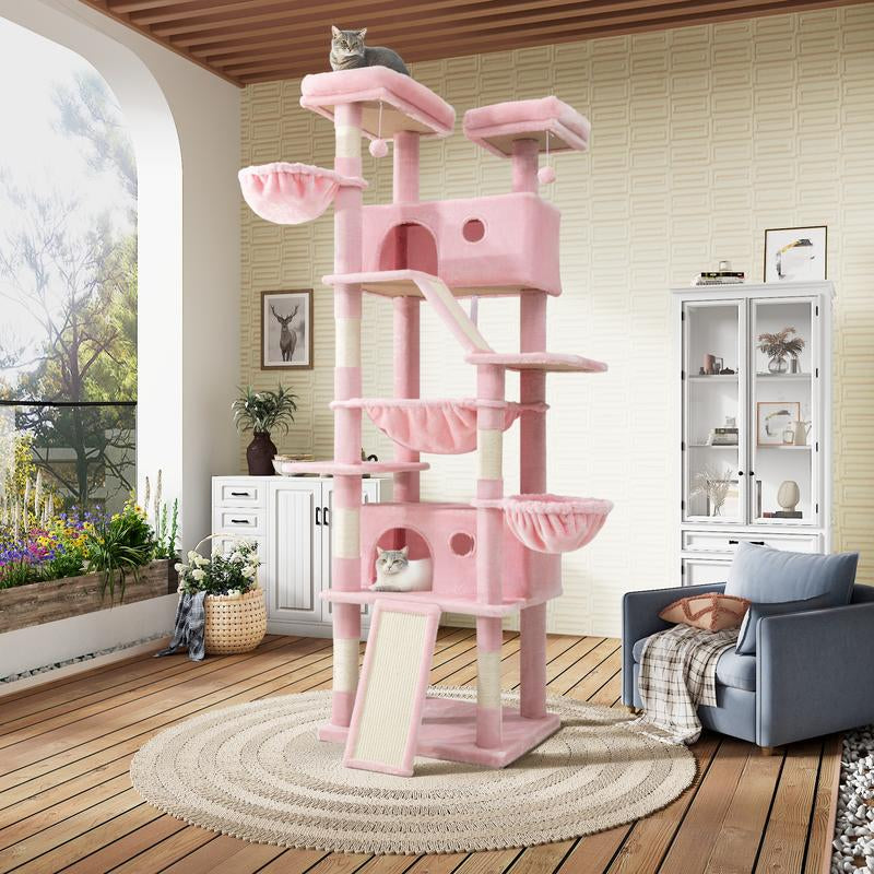 Transform Your Cat's World: SHA CERLIN 81" Luxury Multi-Level Cat Tree Tower with Cozy Perches, Hammock & Durable Sisal Scratching Posts – The Ultimate Indoor Playground for Happy Felines!