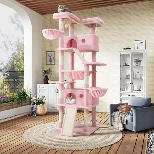 Transform Your Cat's World: SHA CERLIN 81" Luxury Multi-Level Cat Tree Tower with Cozy Perches, Hammock & Durable Sisal Scratching Posts – The Ultimate Indoor Playground for Happy Felines!