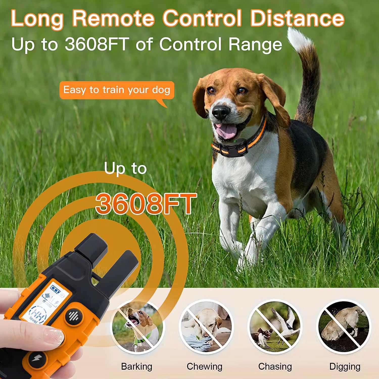 Train your pup like a pro with our waterproof electric dog training collar! Perfect for dogs 5-120lbs, featuring remote control, shock, and vibration options! 🐶✨