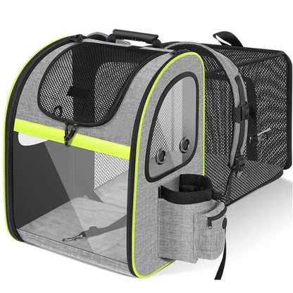 Chic and Versatile Expandable Cat & Dog Backpack - Your Pet's New Favorite Adventure Companion