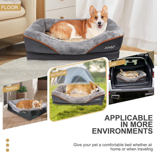Pamper Your Pup: Luxurious Large Memory Foam Orthopedic Dog Bed with Removable Washable Cover & Bonus Squeaker Toy!